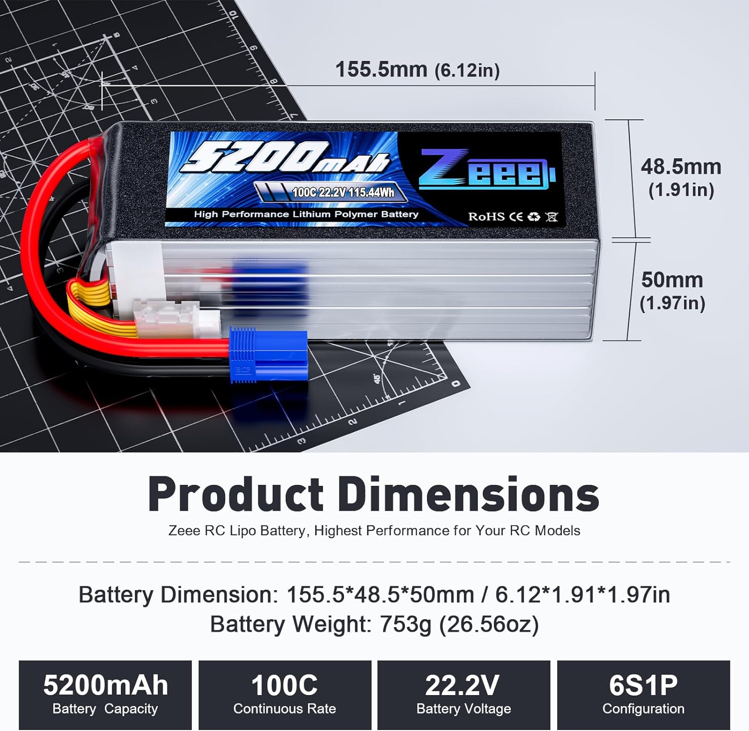 Zeee 6S 5200mAh Lipo Battery 2 – Drone Battery 6S Bewertung und Preis